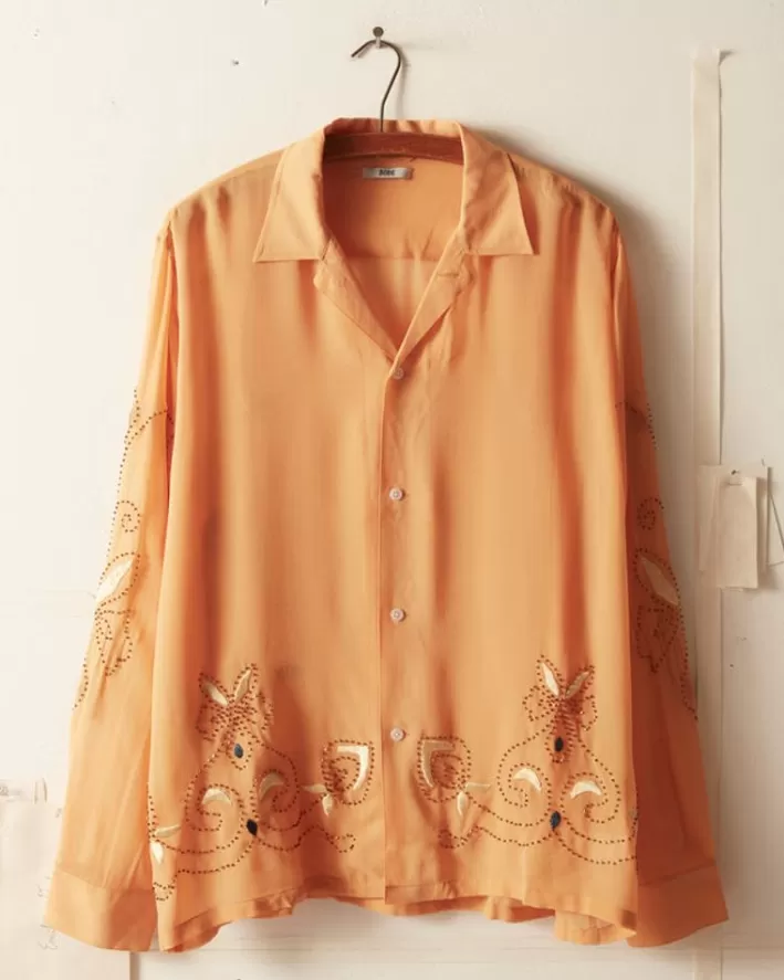 Men BODE Shirts<Beaded Cantaloupe Long Sleeve Shirt