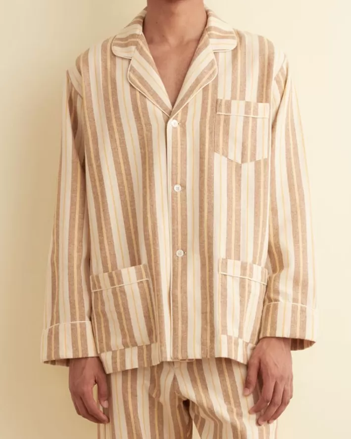 Men BODE Shirts<Blonde Stripe Overshirt