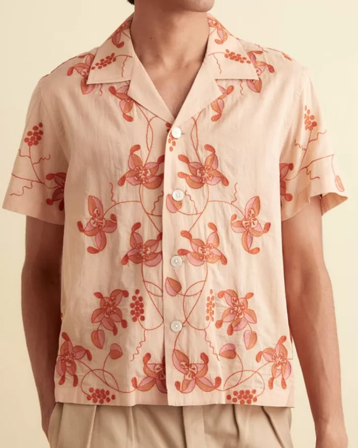 Men BODE Shirts<Bougainvillea Short Sleeve Shirt