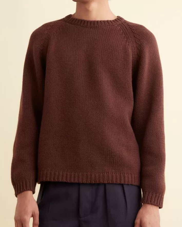 Men BODE Knitwear<Cashmere Crewneck - Cinnabar