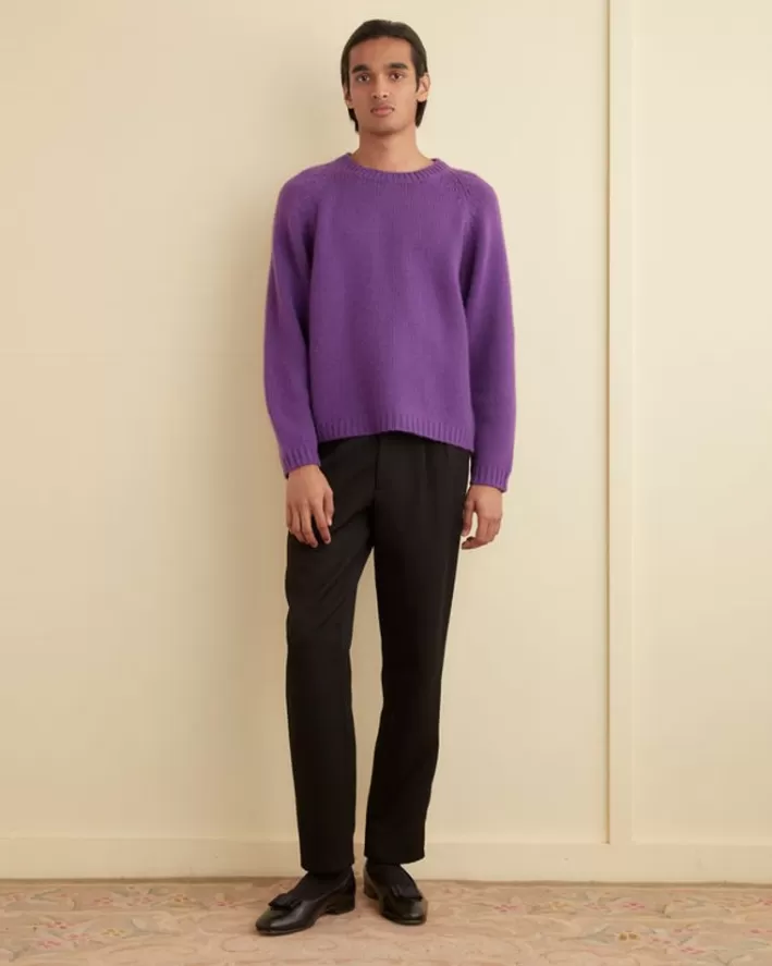 Men BODE Knitwear<Cashmere Crewneck Sweater - Purple