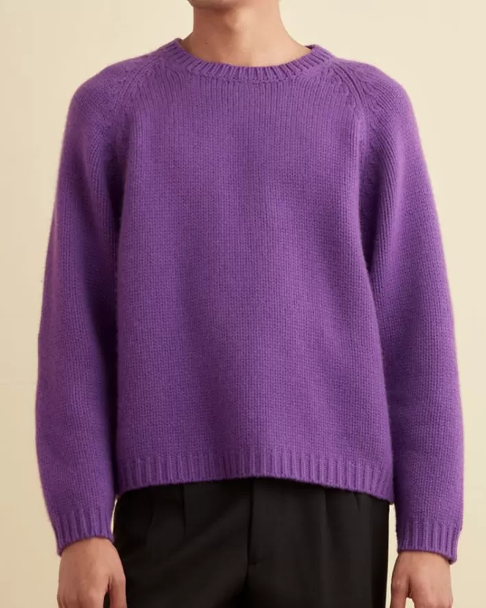 Men BODE Knitwear<Cashmere Crewneck Sweater - Purple