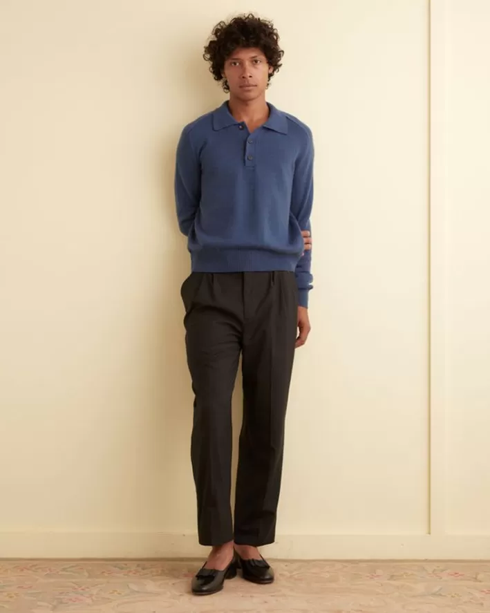 Men BODE Knitwear<Cashmere Polo - Blue