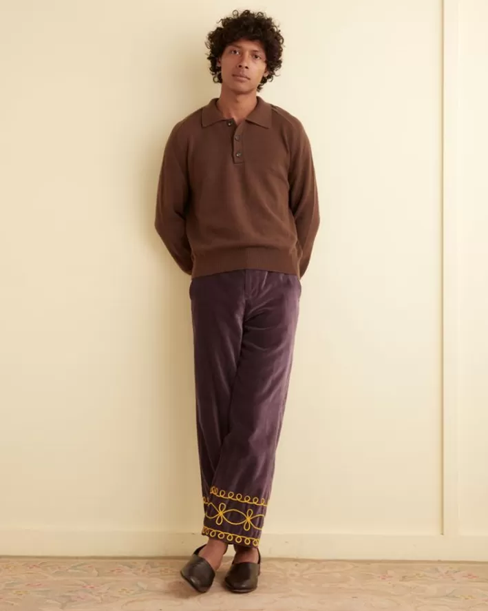 Men BODE Knitwear<Cashmere Polo - Brown