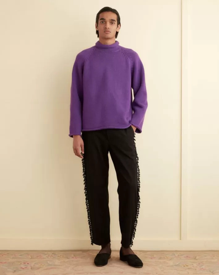 Men BODE Knitwear<Cashmere Roll Neck Sweater - Purple