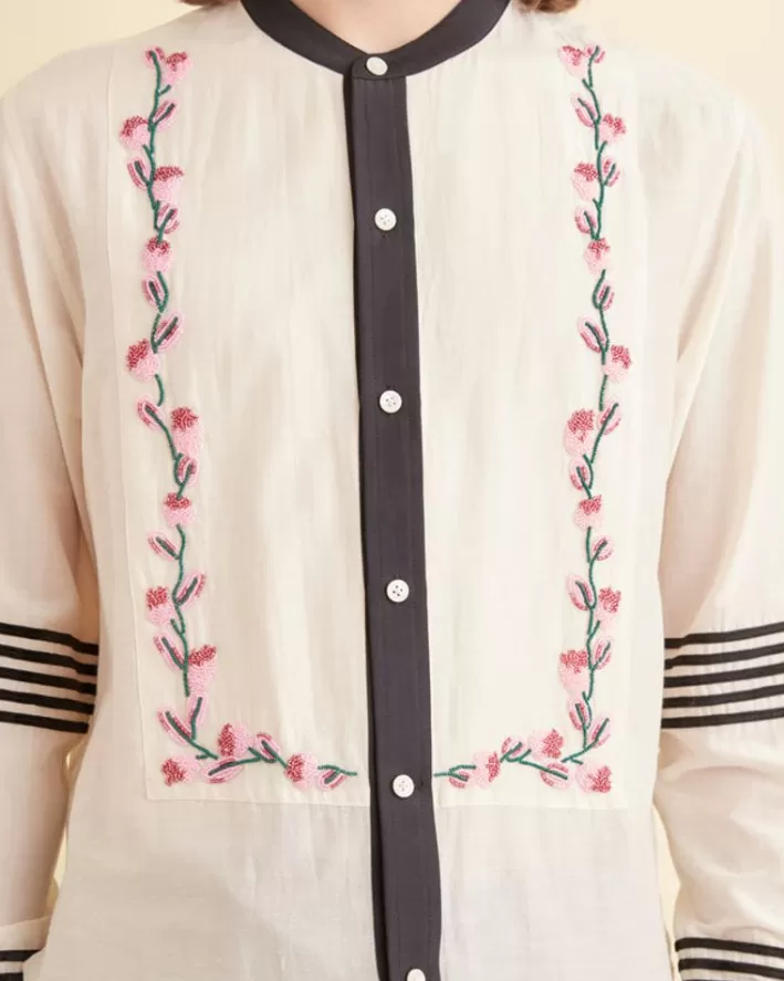 Men BODE Shirts<Cherry Blossom Stripe Tunic