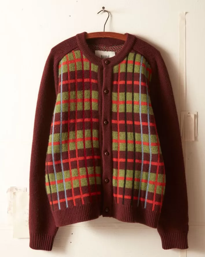 Men BODE Knitwear<County Plaid Cardigan