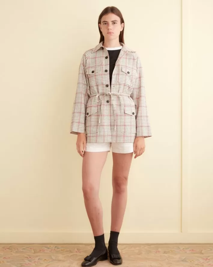 Women BODE Outerwear<Cream Grid Jacket - Xs