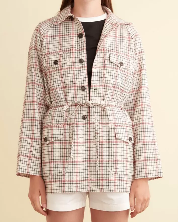 Women BODE Outerwear<Cream Grid Jacket - Xs