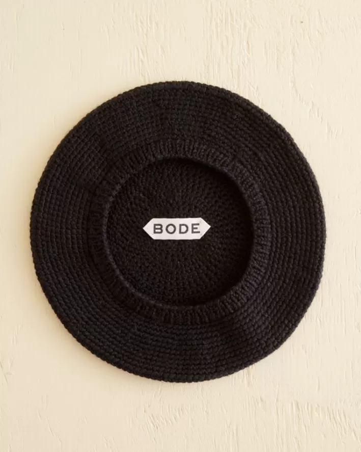 Men BODE Accessories<Crochet Beret - Black