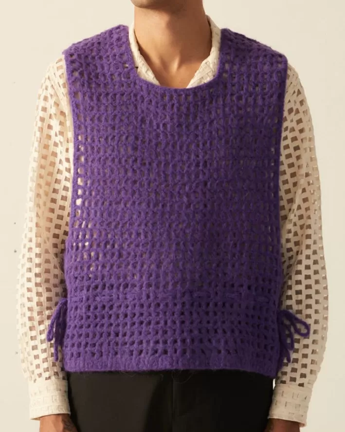 Men BODE Knitwear<Crochet Vest - Purple