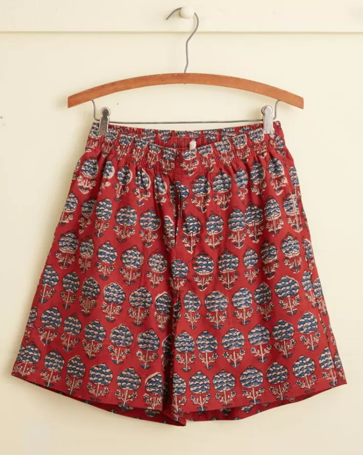 Men BODE Shorts<Dahlia Block Print Rugby Shorts