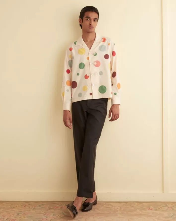 Men BODE Shirts<Dotted Applique Long Sleeve Shirt