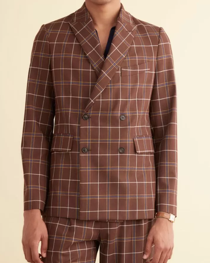 Men BODE Suiting<Dunham Plaid Double-Breasted Suit Jacket