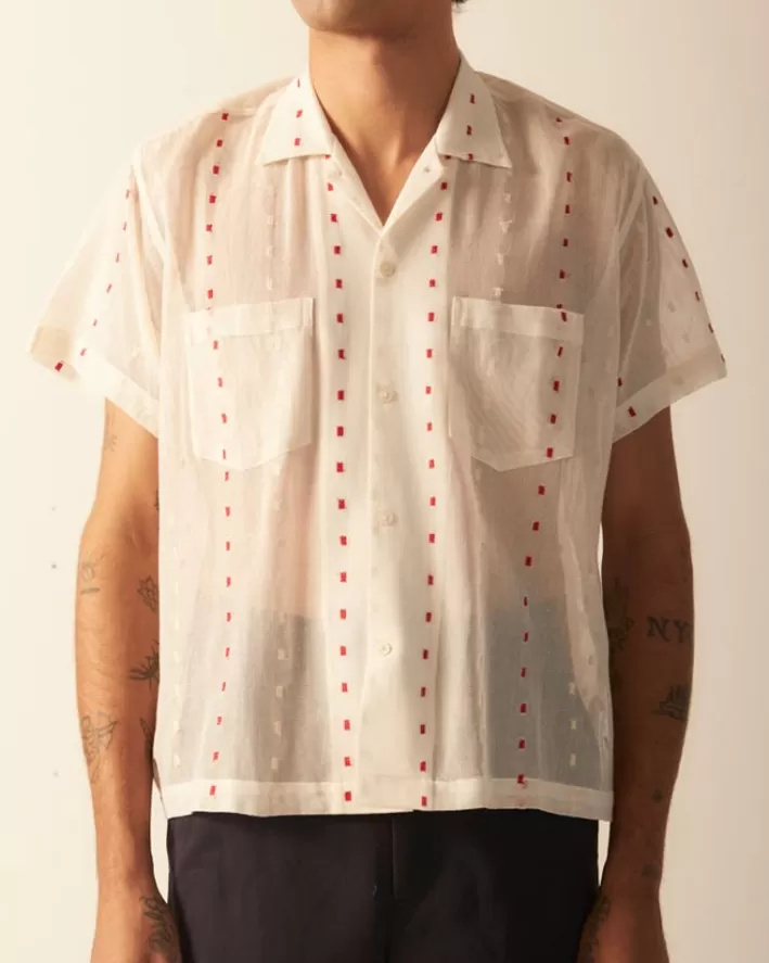 Men BODE Shirts<Duo Dot Mesh Short Sleeve Shirt