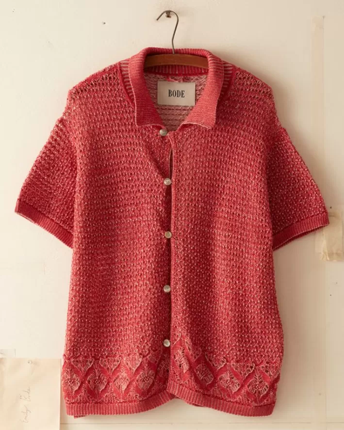 Men BODE Knitwear<Duotone Lace Shirt - Red