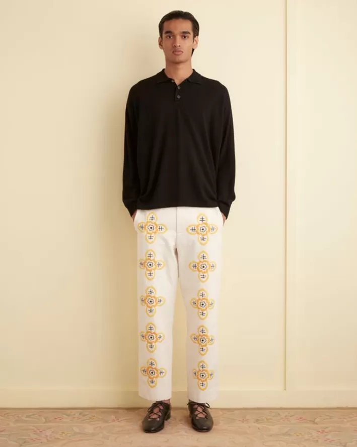 Men BODE Trousers & Pants<Embroidered Buttercup Trousers