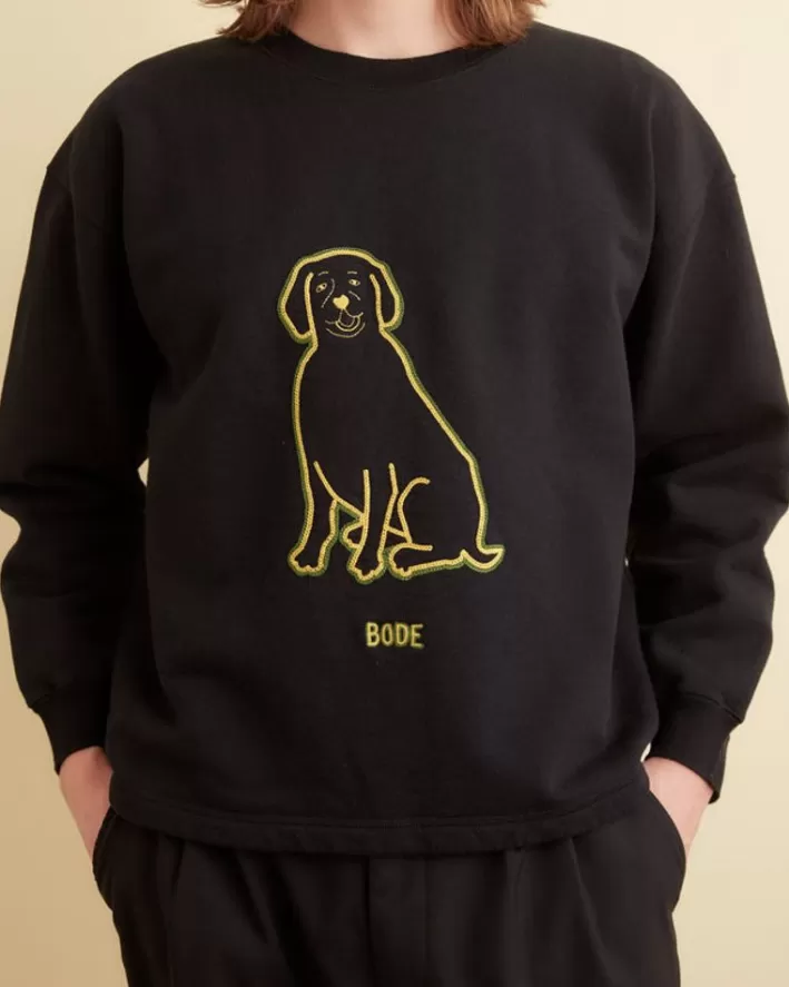 Men BODE Cut & Sew<Embroidered Dog Crewneck