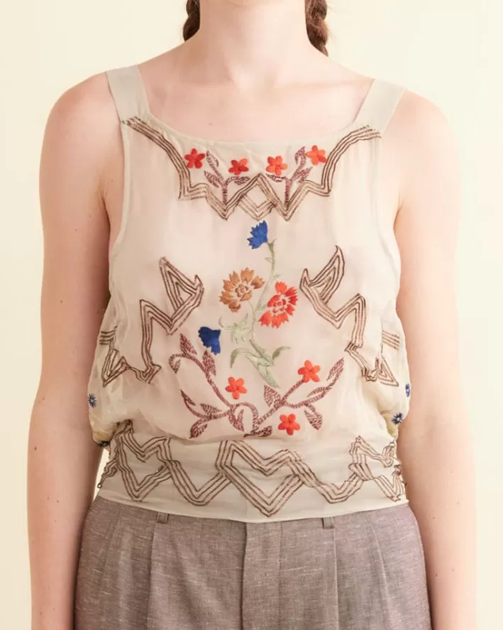 Women BODE Tops<Embroidered Flower Study Top