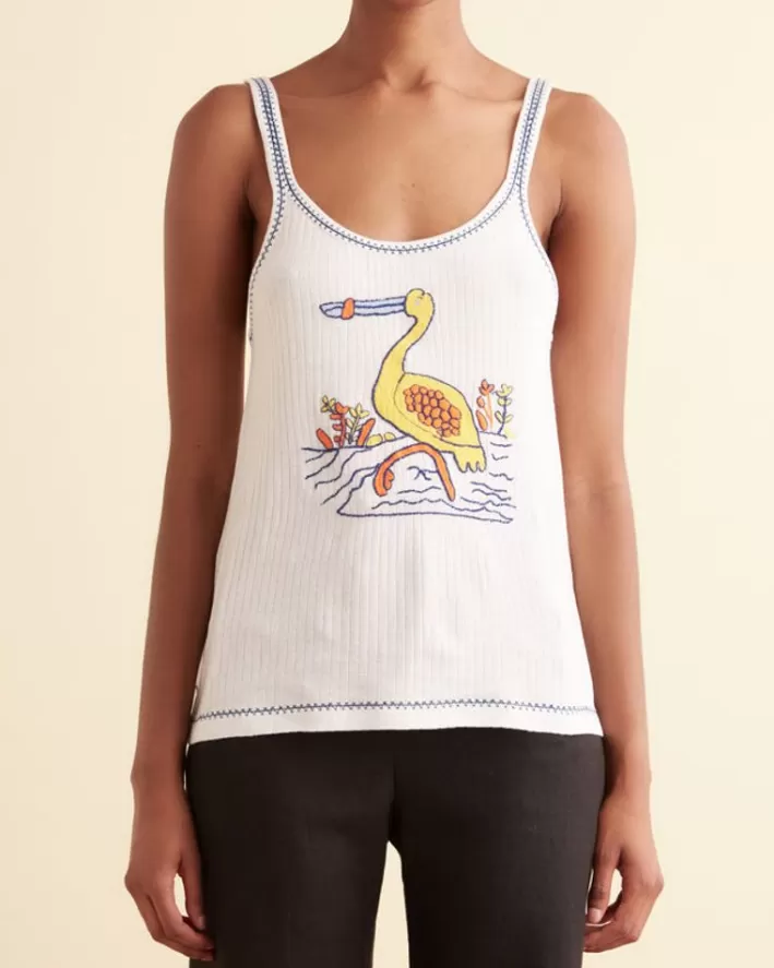 Women BODE Cut And Sew<Embroidered Heron Tank