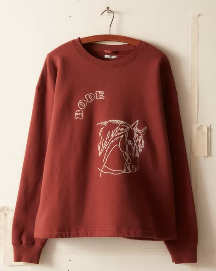 Men BODE Cut & Sew<Embroidered Pony Crewneck