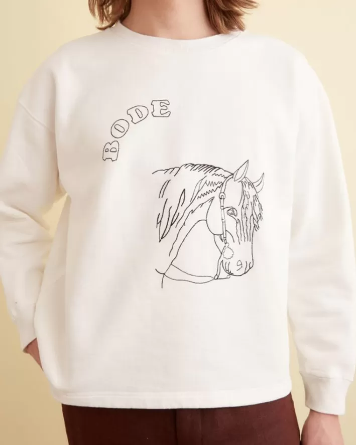 Men BODE Cut & Sew<Embroidered Pony Crewneck