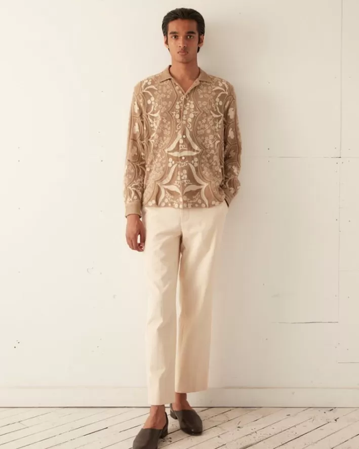 Men BODE Shirts<Filet Filigree Long Sleeve Shirt