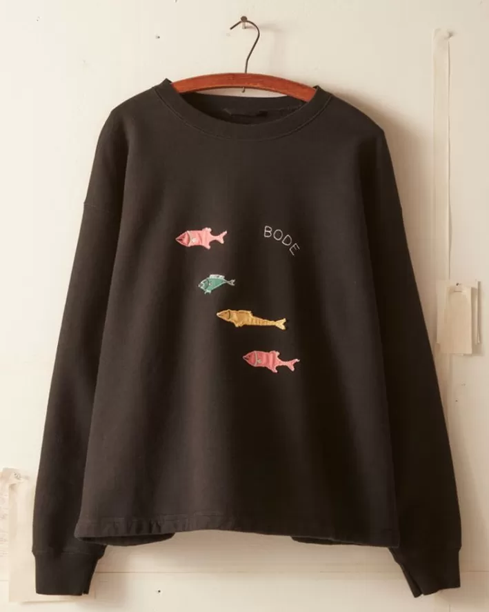 Men BODE Cut & Sew<Fish Crewneck