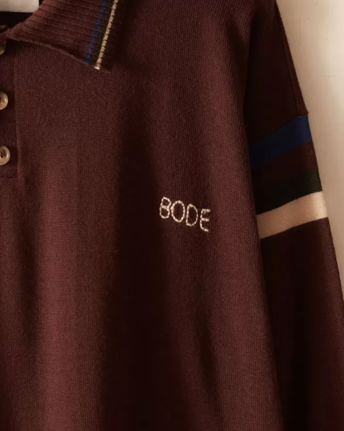 Men BODE Knitwear<Four Stripe Cycling Polo - Brown