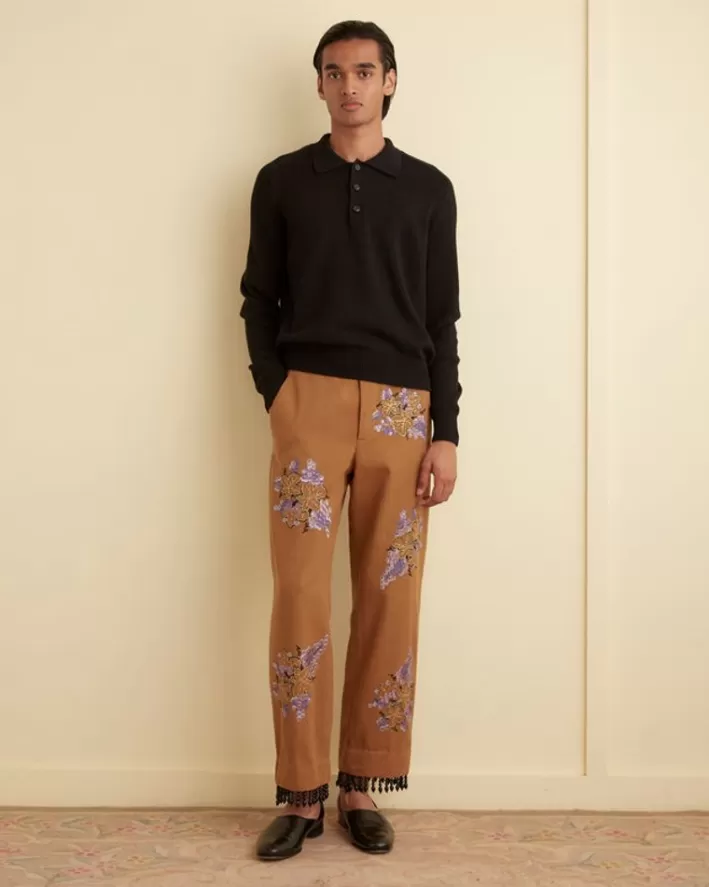 Men BODE Trousers & Pants<Fringed Autumn Royal Trousers