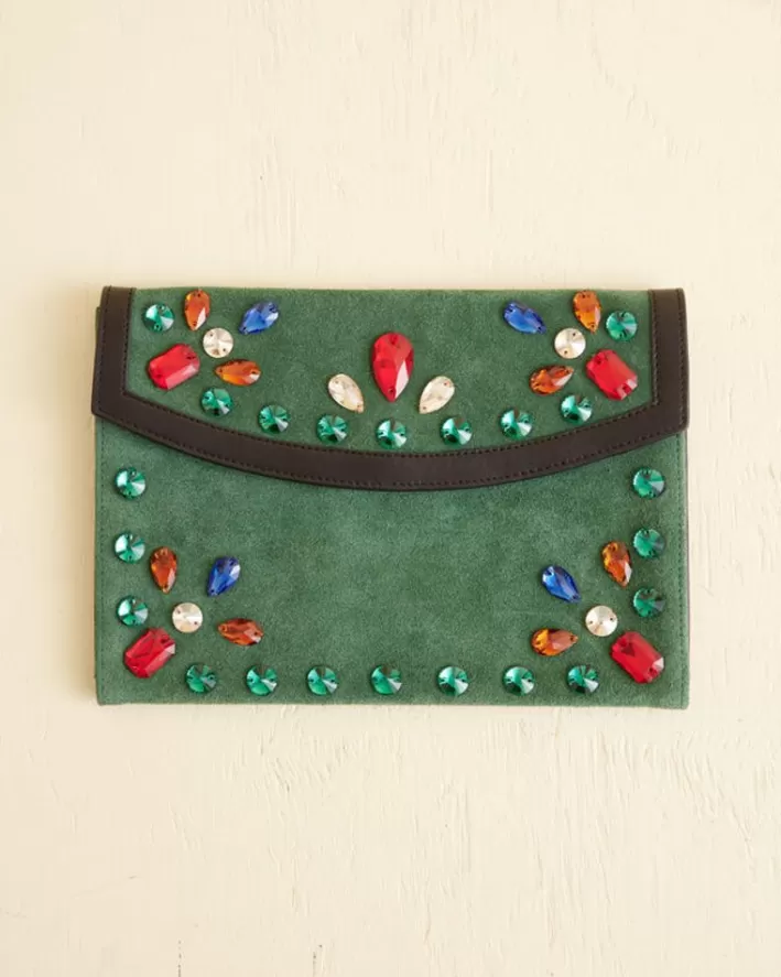 Men BODE Accessories<Gem Venue Clutch - Green/Black