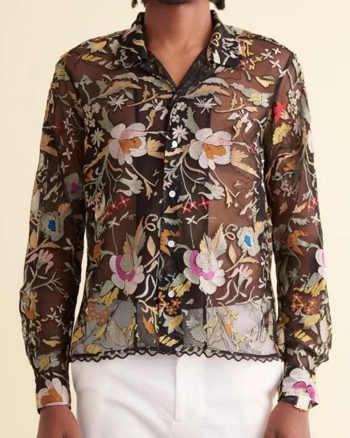 Men BODE Shirts<Heirloom Floral Long Sleeve Shirt