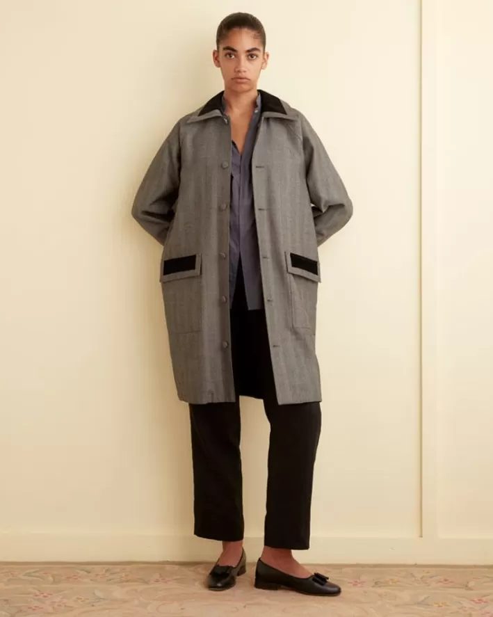 Women BODE Outerwear<Herringbone Rennie Coat