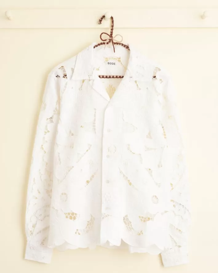 Men BODE Shirts<Hosta Cutwork Long Sleeve Shirt - Xs