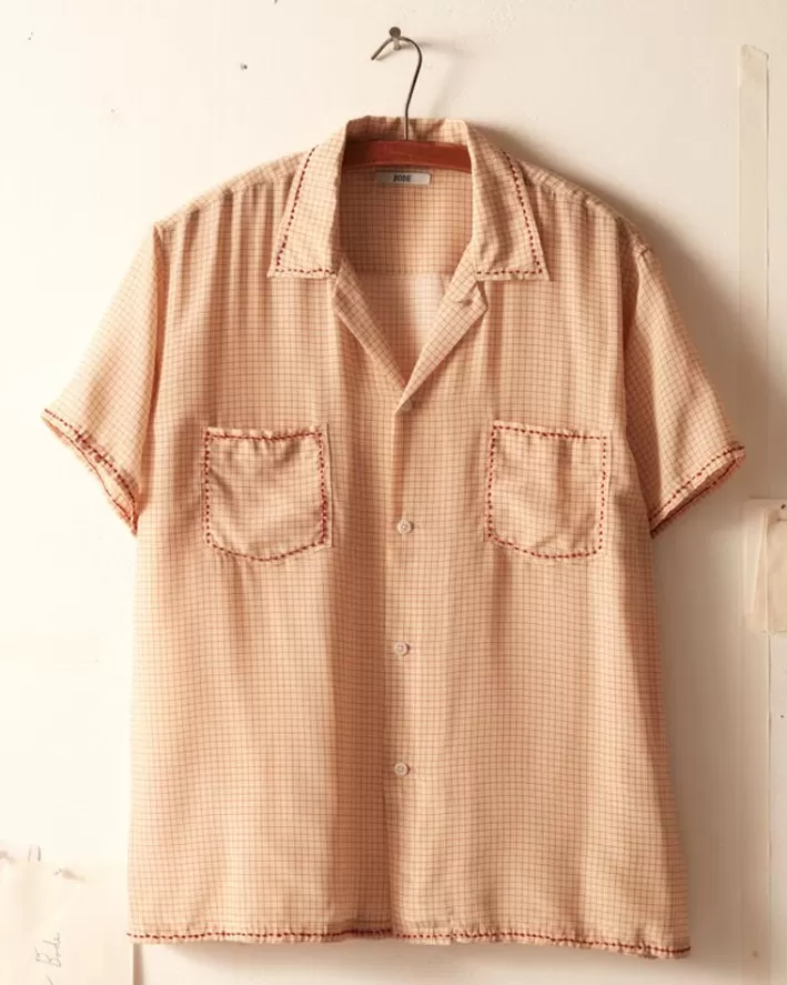 Men BODE Shirts<Knot Grid Short Sleeve Shirt