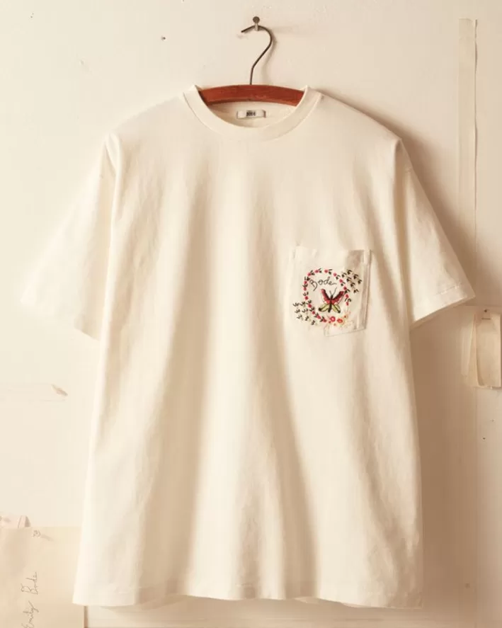 Men BODE Cut & Sew<Leafwing Pocket Tee - White