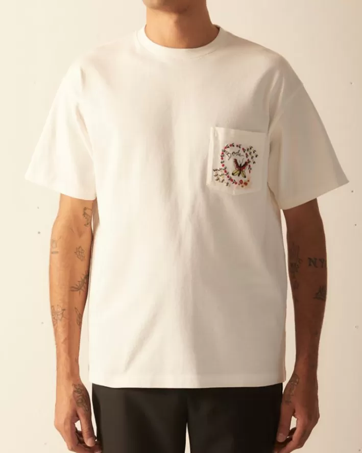 Men BODE Cut & Sew<Leafwing Pocket Tee - White