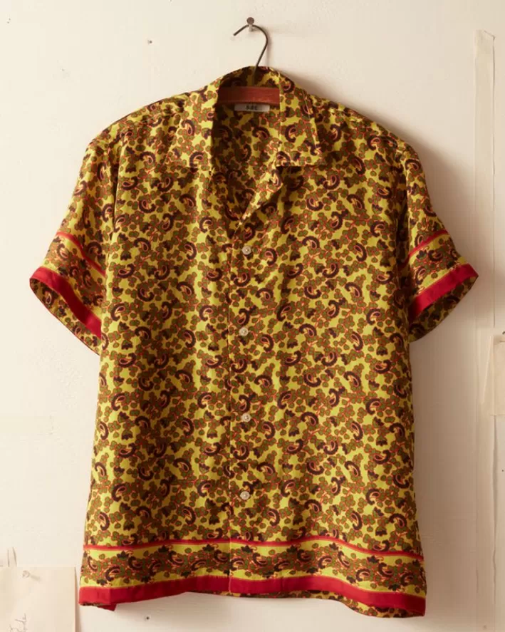 Men BODE Shirts<Lemon Paisley Short Sleeve Shirt