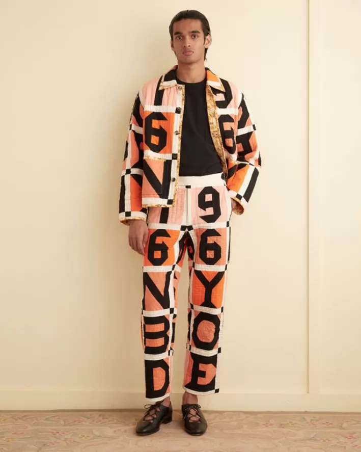 Men BODE Trousers & Pants<Letter Block Quilt Trousers