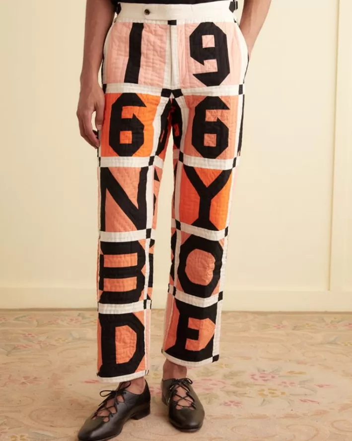 Men BODE Trousers & Pants<Letter Block Quilt Trousers