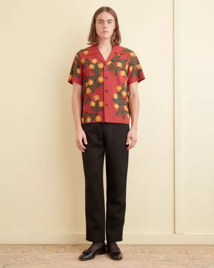 Men BODE Shirts<Marigold Wreath Short Sleeve Shirt