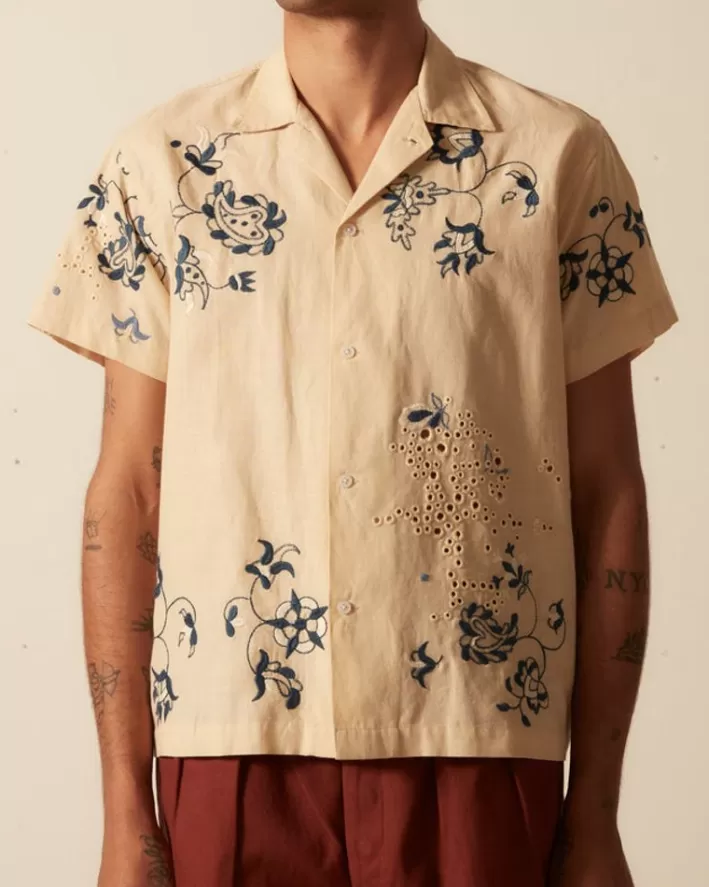 Men BODE Shirts<Mended Floral Short Sleeve Shirt