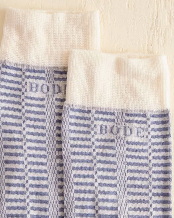 Men BODE Accessories<Micro Check Socks Cream