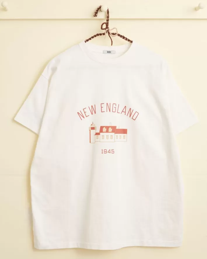 Men BODE Cut & Sew<New England Tee - White