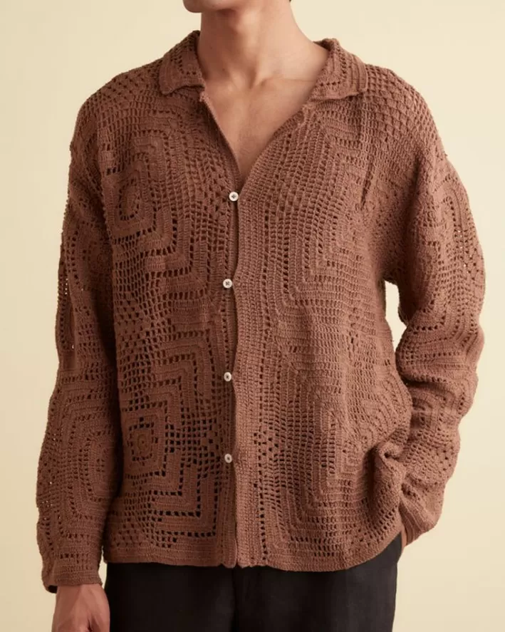 Men BODE Knitwear<Overdye Crochet Shirt