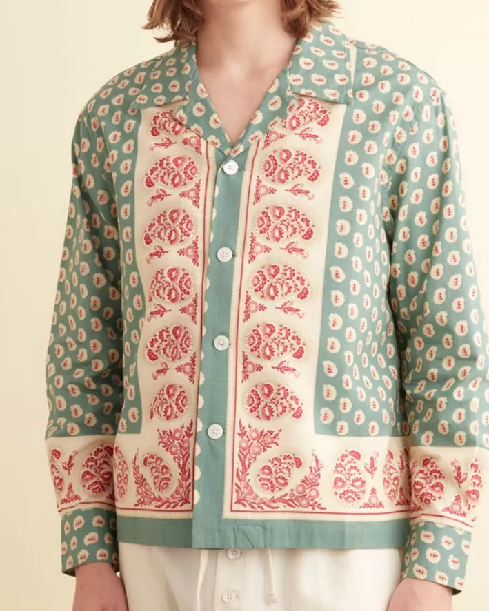 Men BODE Shirts<Paisley Frame Long Sleeve Shirt