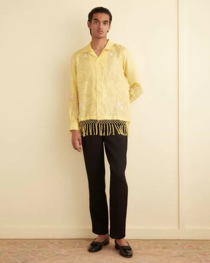 Men BODE Shirts<Paquerette Fringe Long Sleeve Shirt