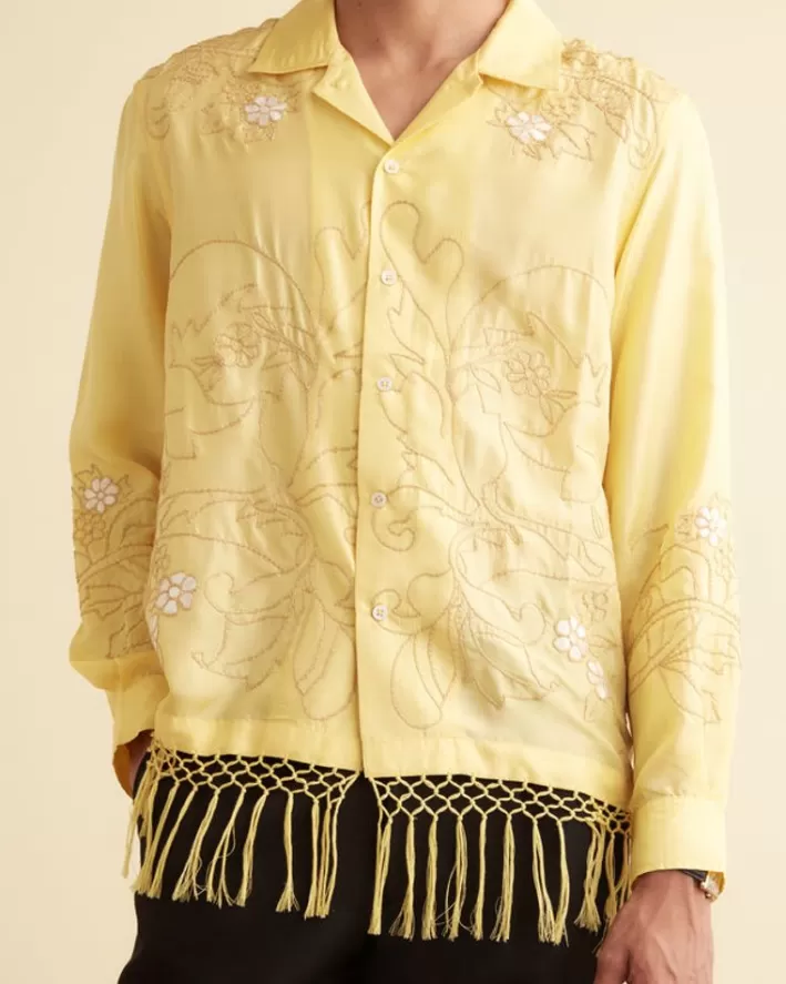 Men BODE Shirts<Paquerette Fringe Long Sleeve Shirt