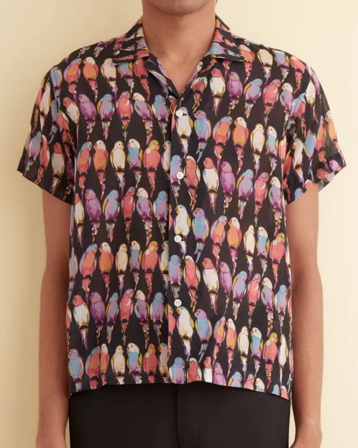 Men BODE Shirts<Parakeet Short Sleeve Shirt