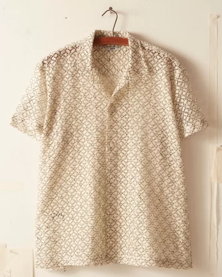 Men BODE Shirts<Petal Lace Short Sleeve Shirt